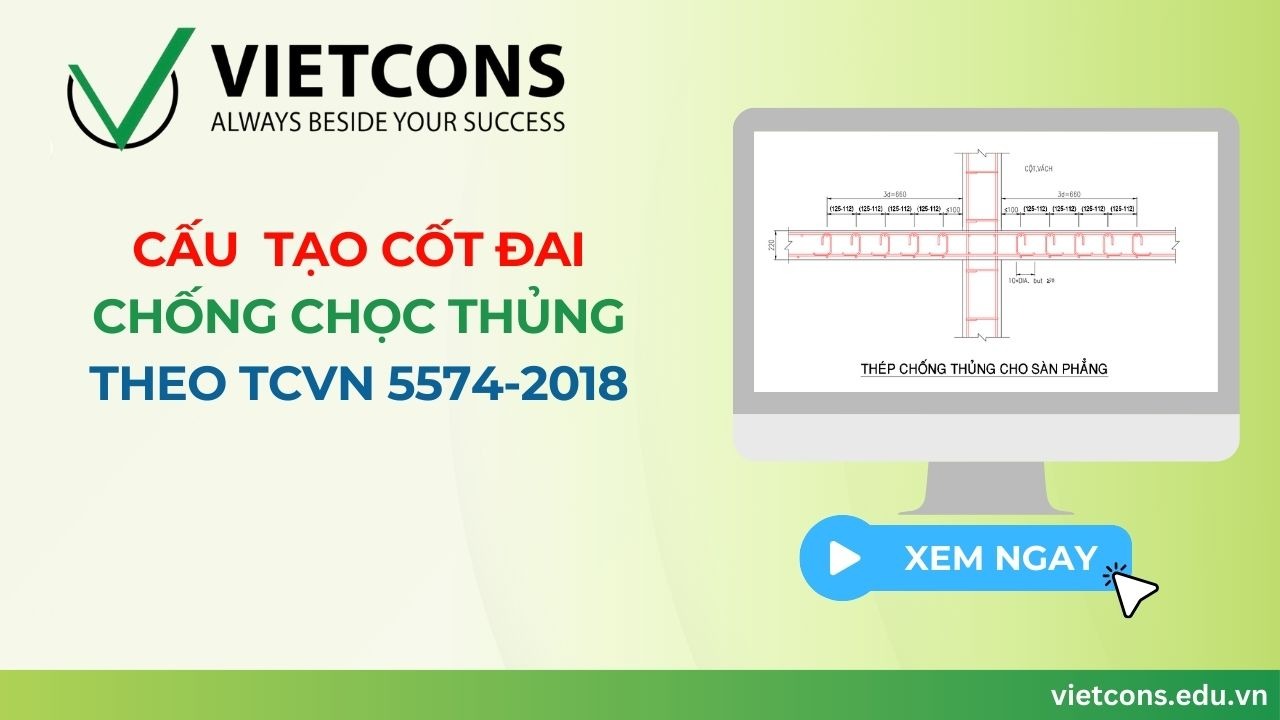 CẤU TẠO THÉP ĐAI CHỐNG CHỌC THỦNG THEO TCVN 5574-2018